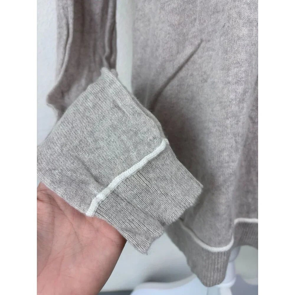 Joie women's medium grey‎ 100% cashmere v-neck sweater top lightweight